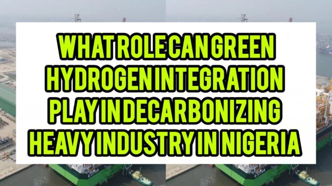 What Role Can Green Hydrogen Integration Play In Decarbonizing Heavy Industry In Nigeria What Role Can Green Hydrogen Integration Play In Decarbonizing Heavy Industry In Nigeria